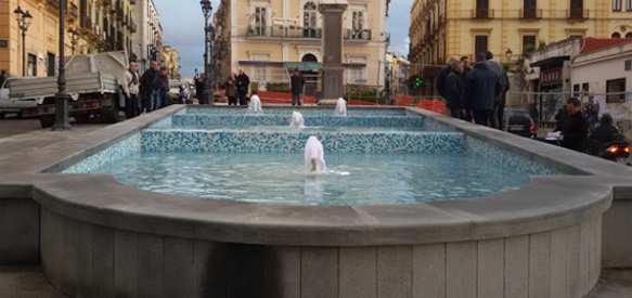 C.so V. Emanuele, inaugurazione delle fontana