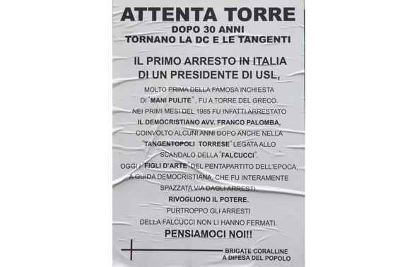 Elezioni avvelenate, manifesto contro Giovanni Palomba