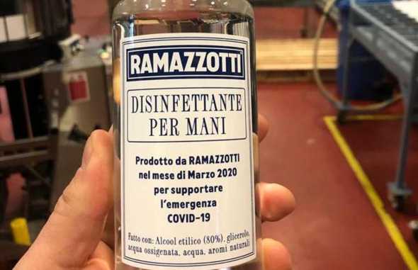 Coronavirus, Amaro Ramazzotti produce disinfettante per le mani