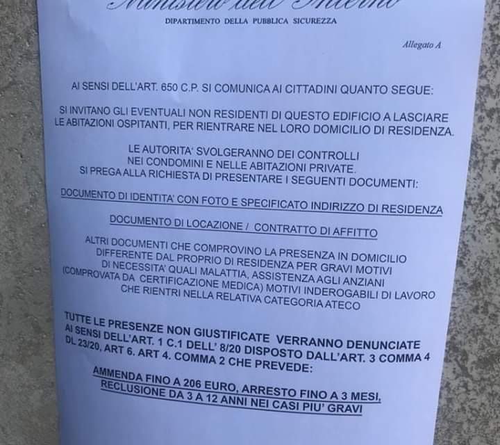 Coronavirus Torre del Greco, Avvisi falsi del Ministero dell’Interno, Attenzione è una truffa