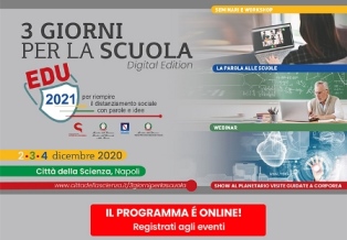 Al via “Tre Giorni per la Scuola-Edu2021”