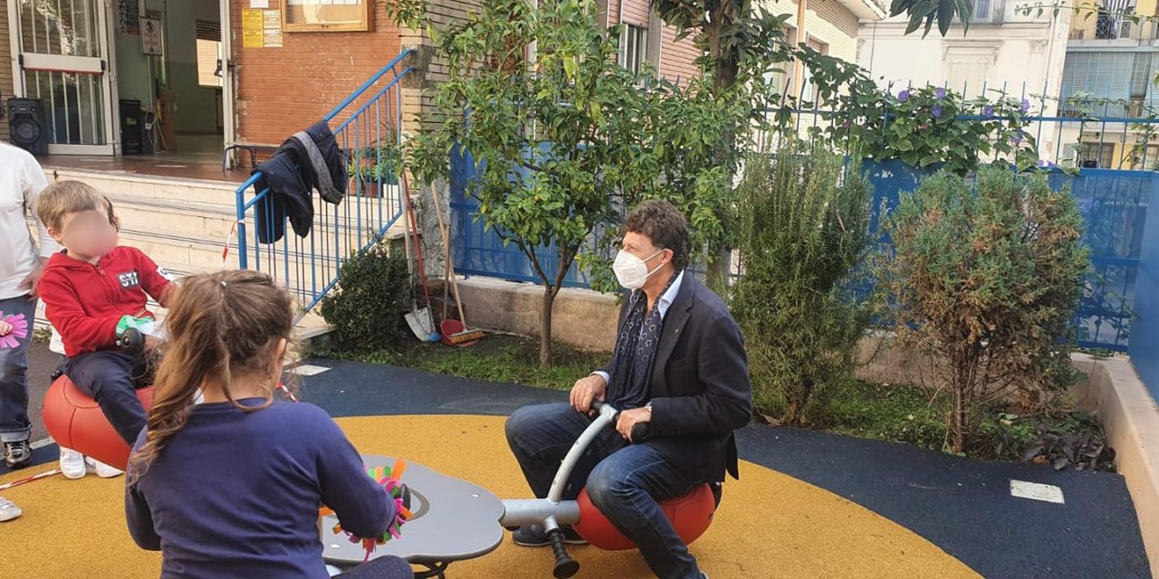 Portici. Nuova area giochi al plesso scolastico della Scuola Materna di Viale Tiziano dell’IC Santagata
