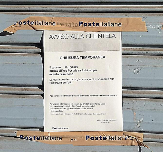 Evento criminoso all’Ufficio Postale di Portici, inquirenti al lavoro per chiarire la dinamica. L’ira del Sindaco
