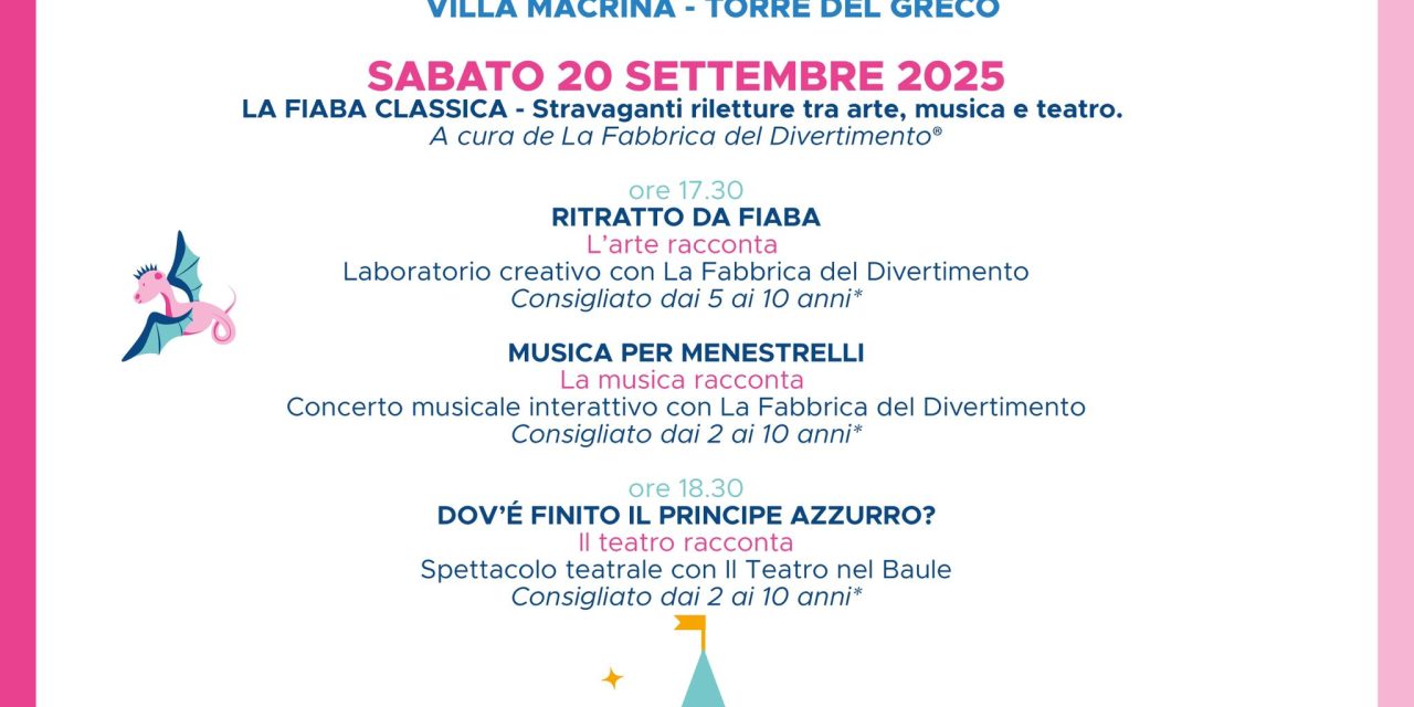 Torre in fiaba: successo per la prima giornata, sabato 20 si replica con nuove attività