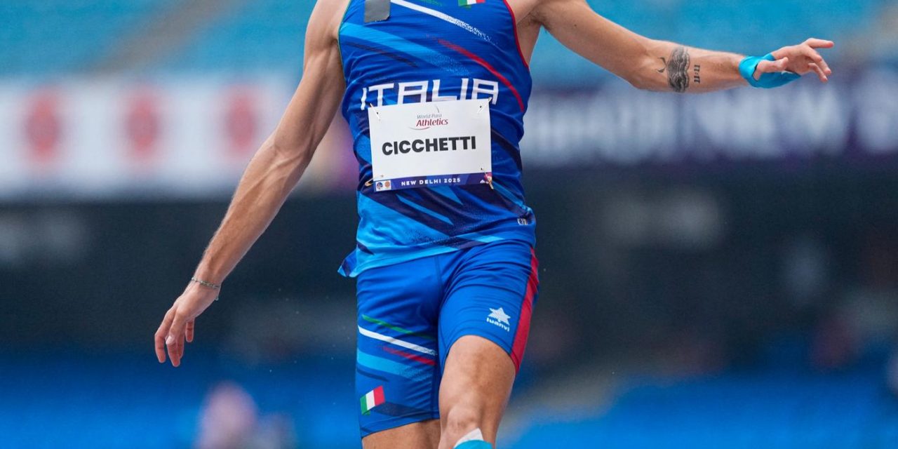 Atletica paralimpica, Mondiali di Nuova Delhi: Cicchetti campione del mondo nel lungo con record europeo.